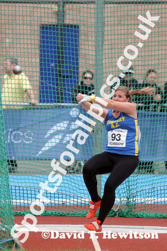 Katy Wilson in hammer at the Scottish Championships, Scotstoun  Stadium, Glasgow.